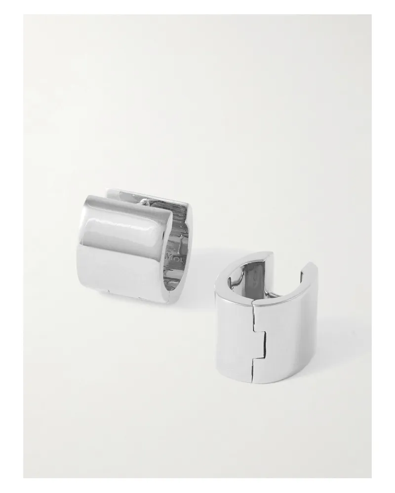 Totême Petite Signature Ohrringe Aus Recyceltem Rhodiniertem Messing - Silber Silber