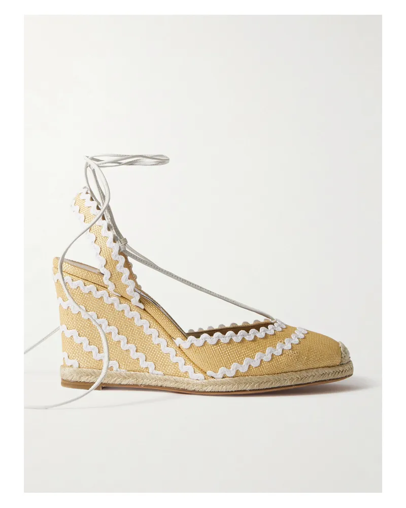 Aquazzura Ric Rac 85 Espadrille-wedges Aus Raffiabast - Neutral Neutral