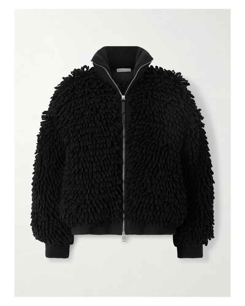 Moncler Edward Enninful Wool-blend Zip-up Cardigan - Black Black