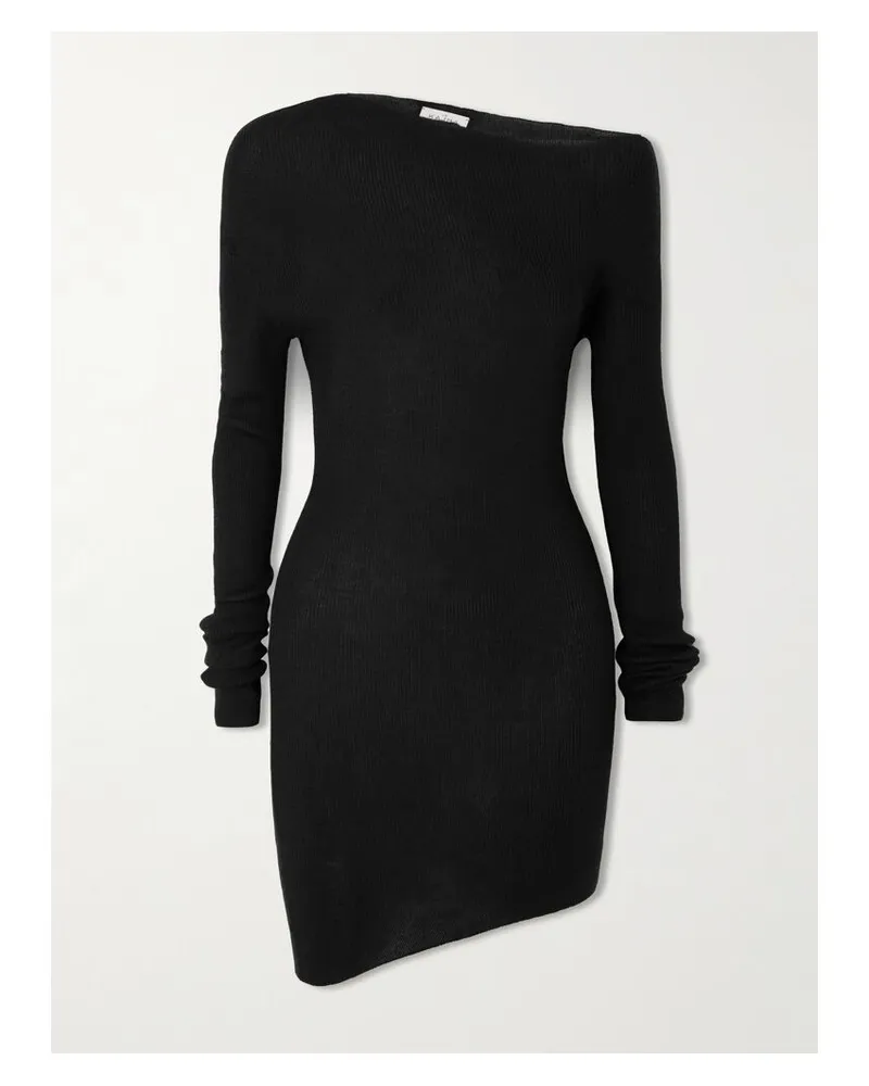 Le Kasha 1918 Palamos Asymmetrisches Minikleid Aus Kaschmir - Schwarz Schwarz