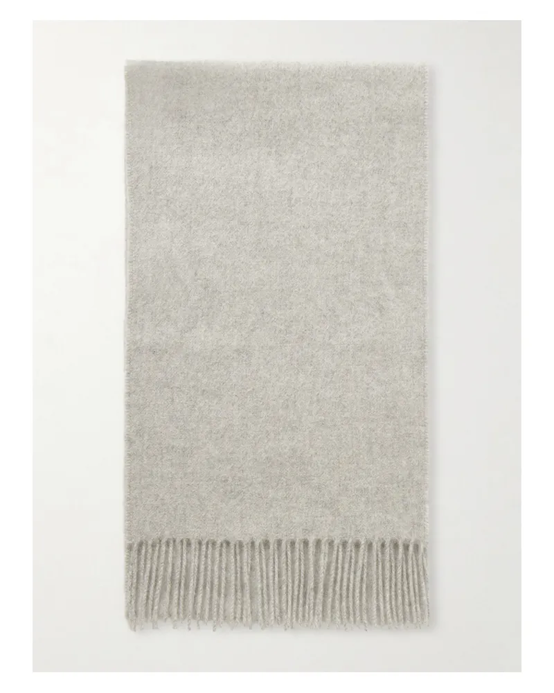 Johnstons of Elgin Fringed Cashmere Scarf - Gray Gray