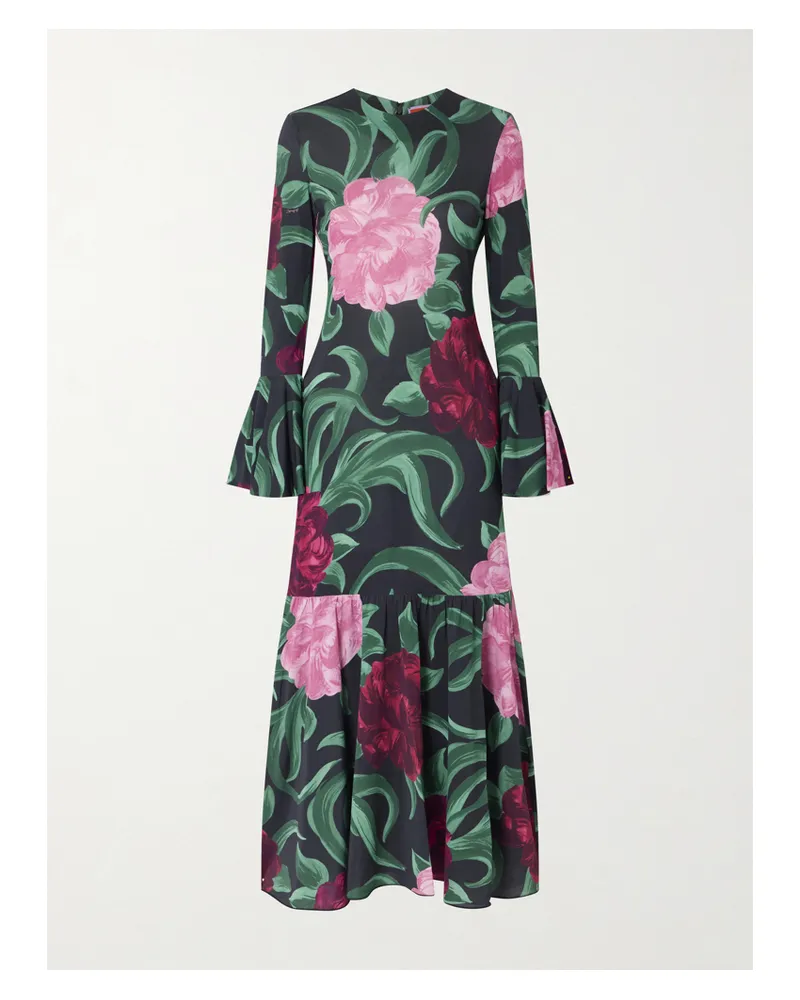 La DoubleJ Alba Maxikleid Aus Stretch-jersey Mit Blumenprint - Grün Grün