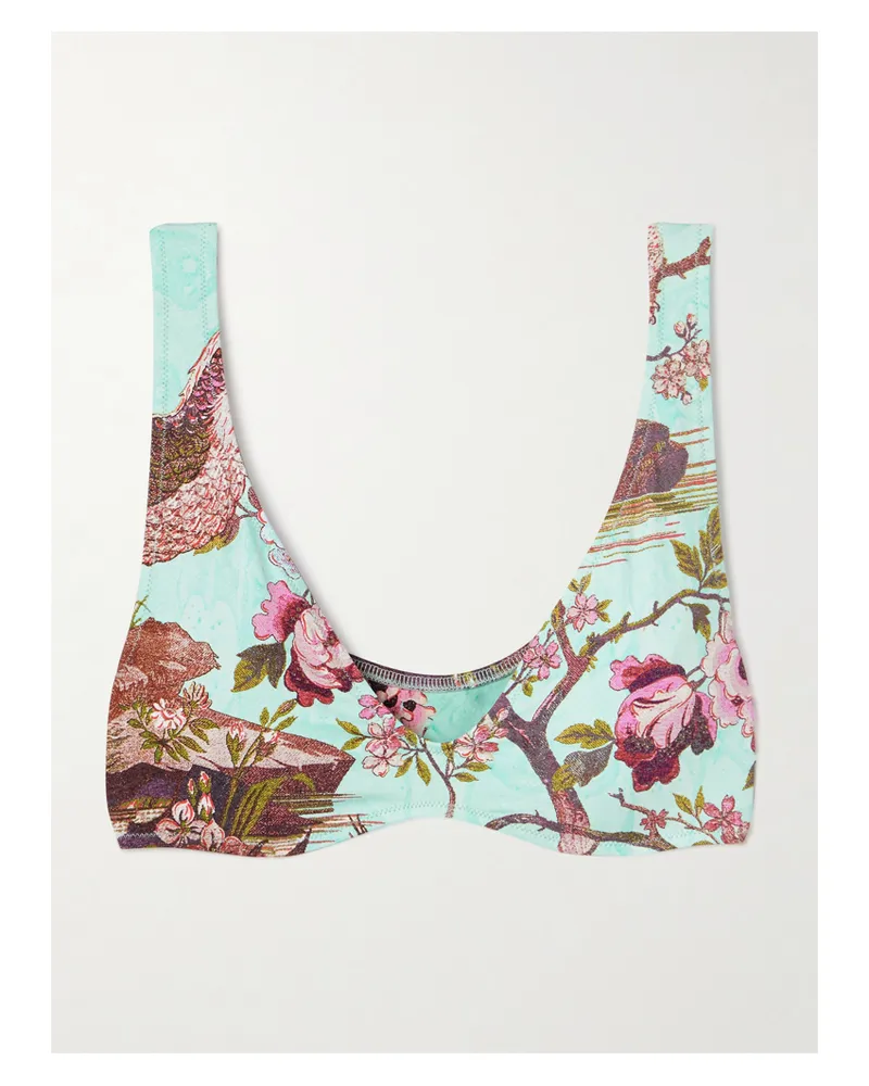 SKIMS Roberto Cavalli Signature Swim Plunge Triangle Top – Fagianella – Bikini-oberteil - Mehrfarbig Mehrfarbig