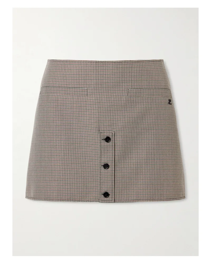 Courrèges Minirock Aus Tweed Aus Einer Wollmischung Mit Hahnentrittmuster - Grau Grau