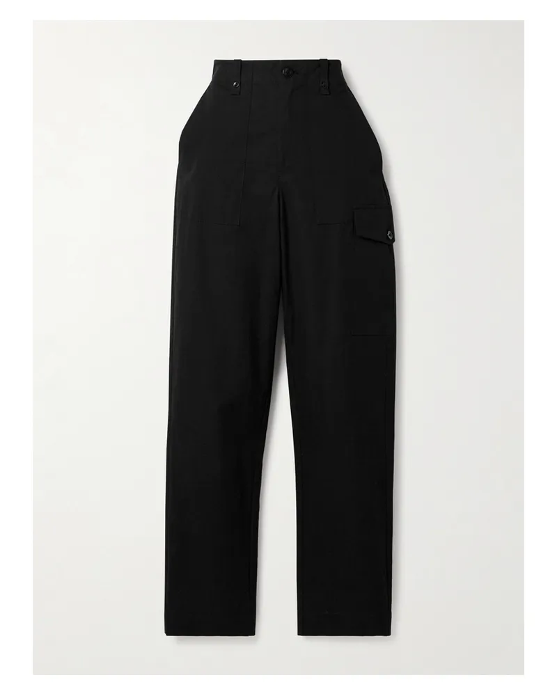 Proenza Schouler Octavia Cargohose Aus Popeline Aus Einer Baumwoll-leinenmischung - Schwarz Schwarz