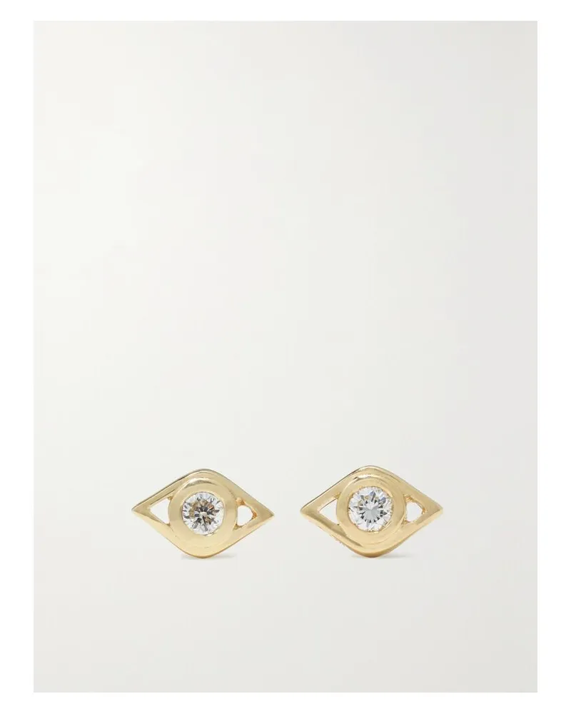 Sydney Evan Small Evil Eye Ohrstecker Aus 14 Karat Gold Mit Diamanten Gold