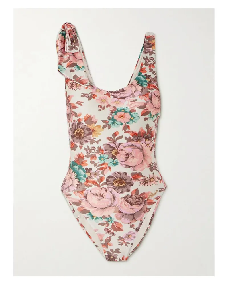 Chloé Badeanzug Mit Blumenprint Und Schleife - Pink Pink