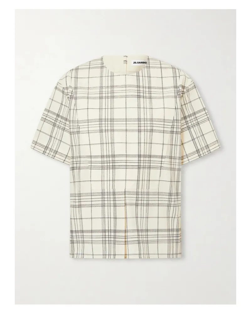 Jil Sander Checked Cotton T-shirt - Cream Cream