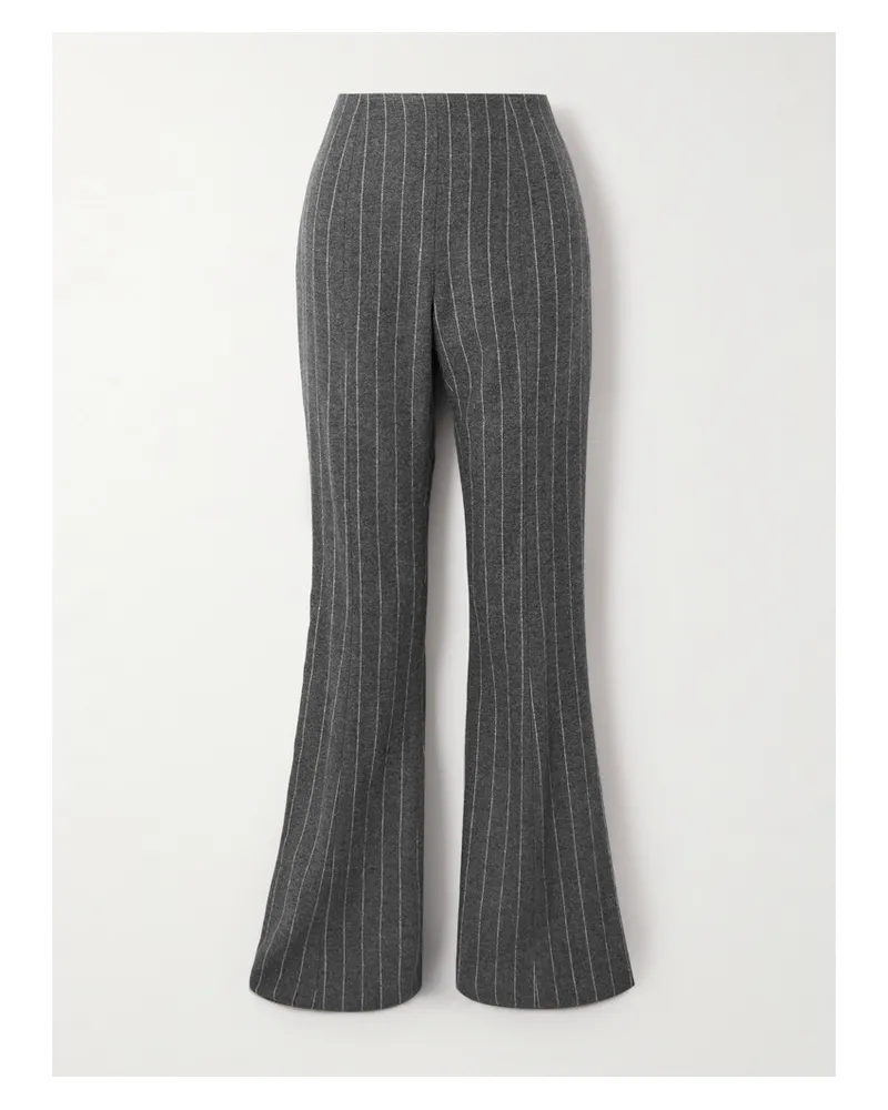 Carolina Herrera New York Schlaghose Aus Twill Mit Nadelstreifen - Grau Grau