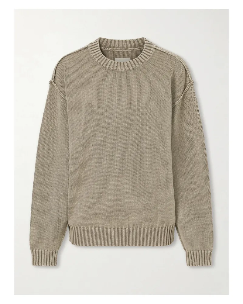 Aimé Leon Dore Inside-out Crewneck Cotton Sweater - Gray Gray