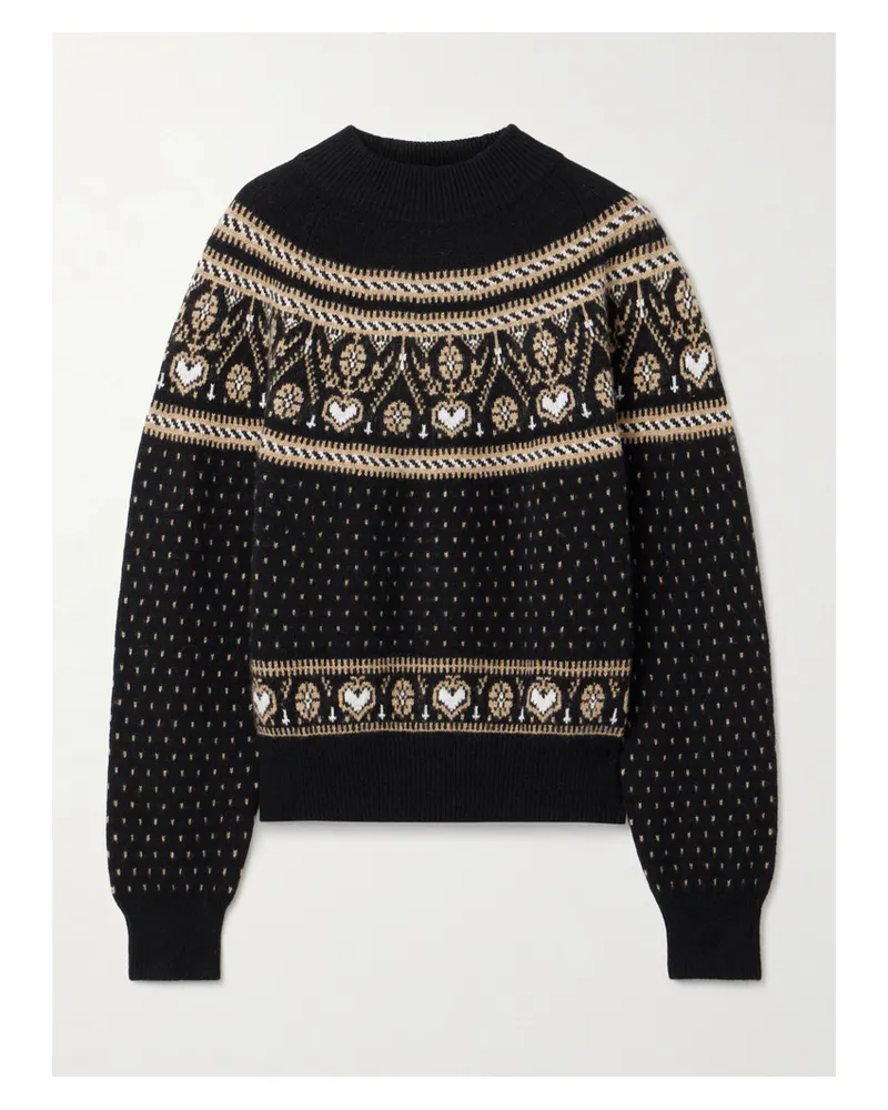 KHAITE Guy Kaschmirpullover Mit Fair-isle-muster - Schwarz Schwarz