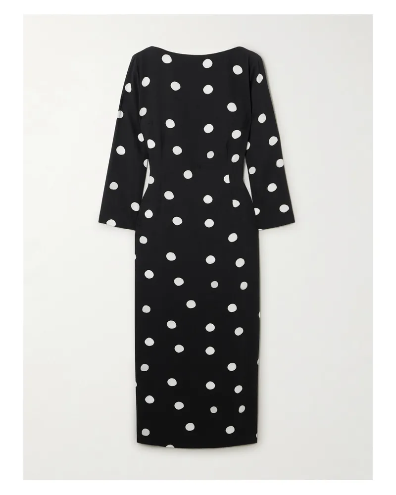 BERNADETTE Luce Midikleid Aus Crêpe De Chine Mit Punkten - Schwarz Schwarz