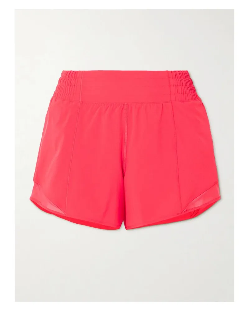 LULULEMON Hotty Hot 10,2 Cm Hoch Sitzende, Gefütterte Shorts - Rot Rot