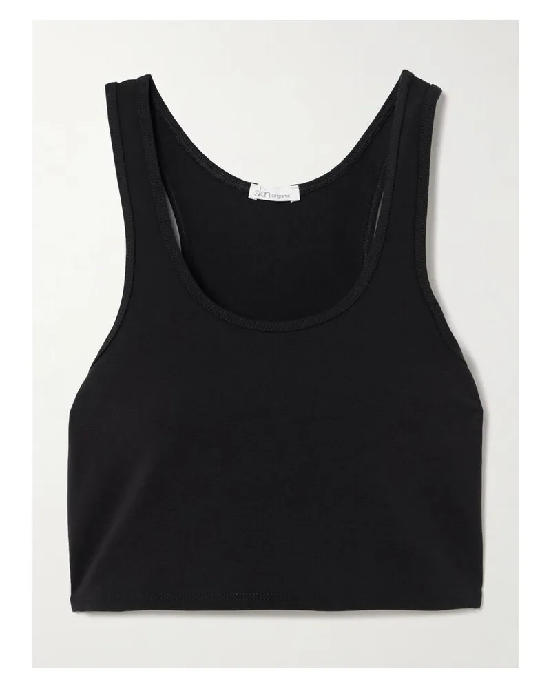 Skin Base Sport-bh Aus Stretch-biobaumwolle - Schwarz Schwarz