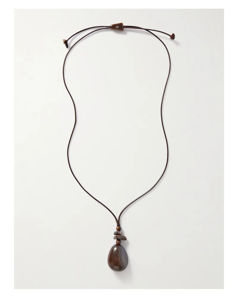 Hunting Season The Pendant Tagua And Leather Necklace - Brown Brown