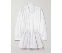 Layered Cotton-poplin Playsuit - White