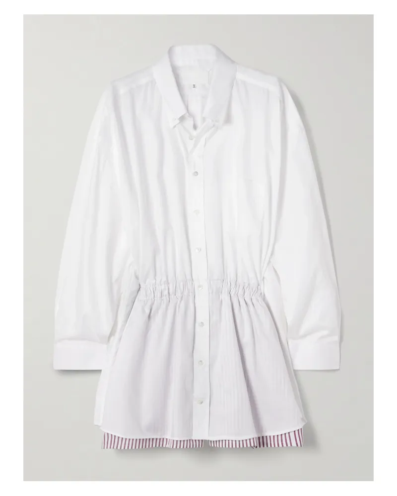 Maison Margiela Layered Cotton-poplin Playsuit - White White