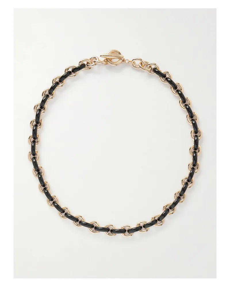 Roxanne Assoulin The Classic Link Kette Aus Goldfarbenem Metall Mit Emaille Gold