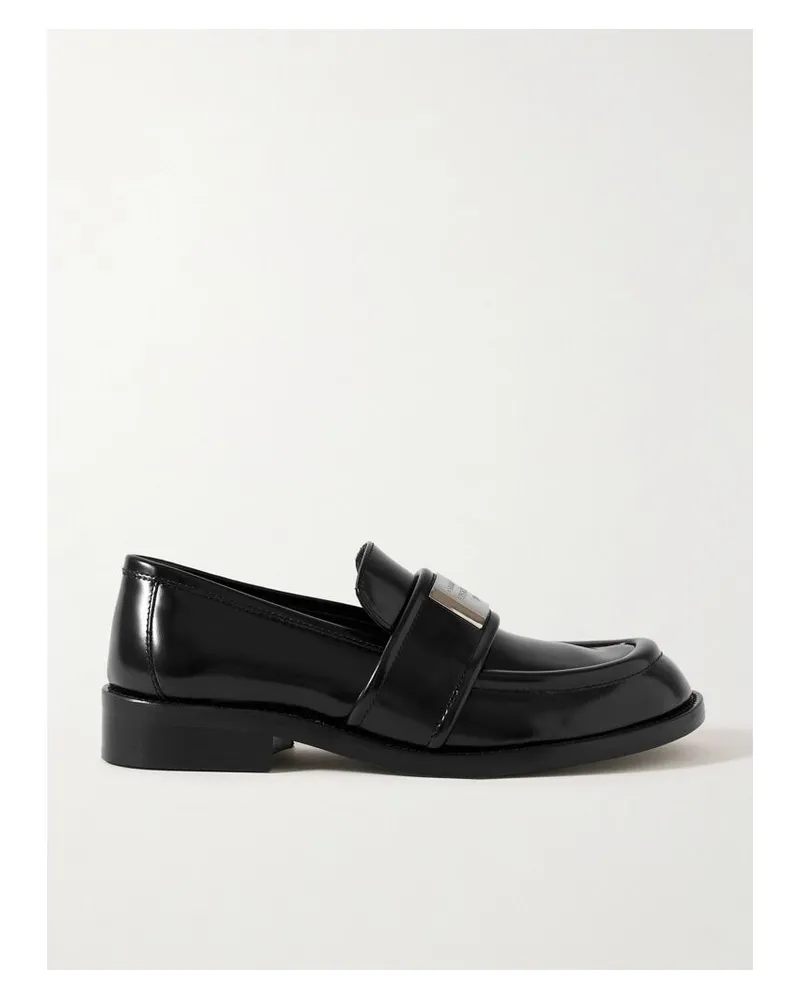 Acne Studios Loafers Aus Glanzleder Mit Verzierung - Schwarz Schwarz
