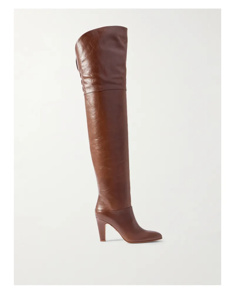 Chloé Eve Leather Over-the-knee Boots - Brown Brown