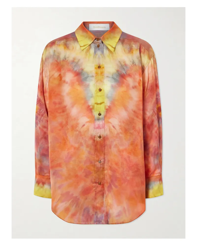 Zimmermann Alchemy Tie-dye Silk-satin Shirt - Red Red