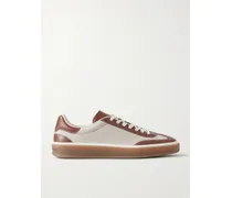Tennis Walk Leather-trimmed Canvas Sneakers - Neutrals