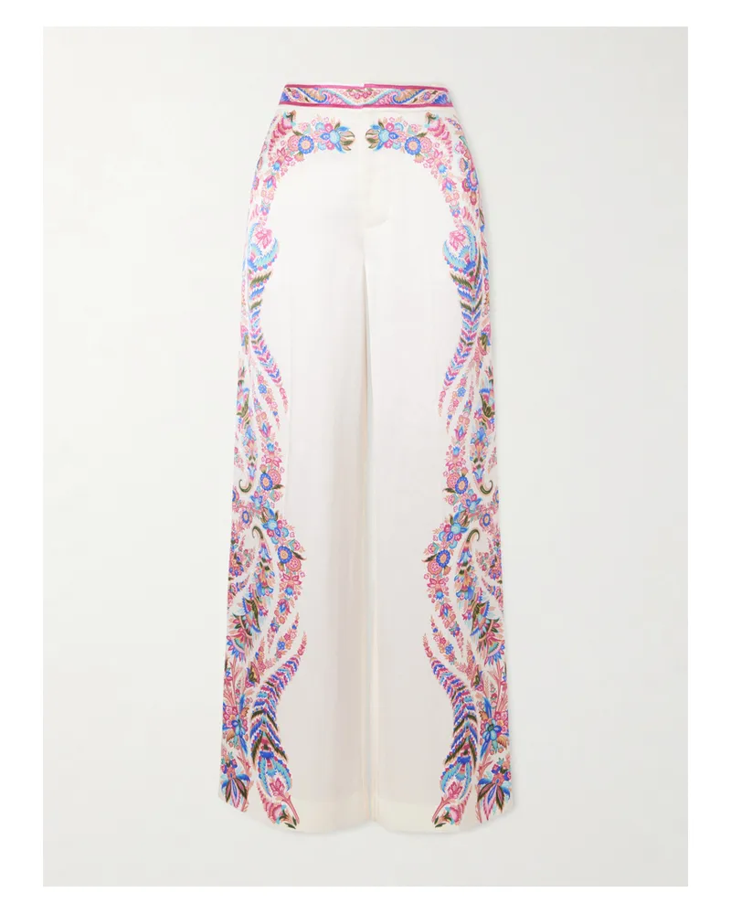 Etro Floral-print Crepe Wide-leg Pants - Multi Multi
