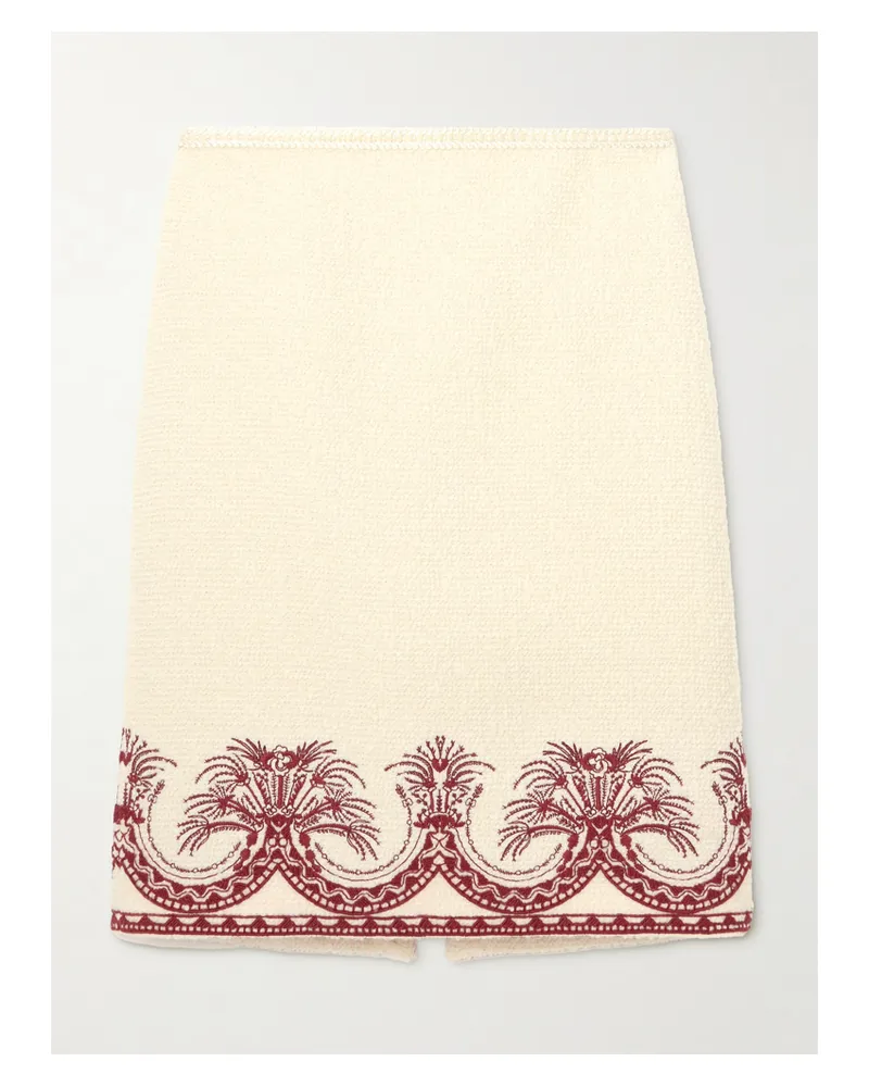 Etro Rock Aus Besticktem Woll-tweed - Creme Creme