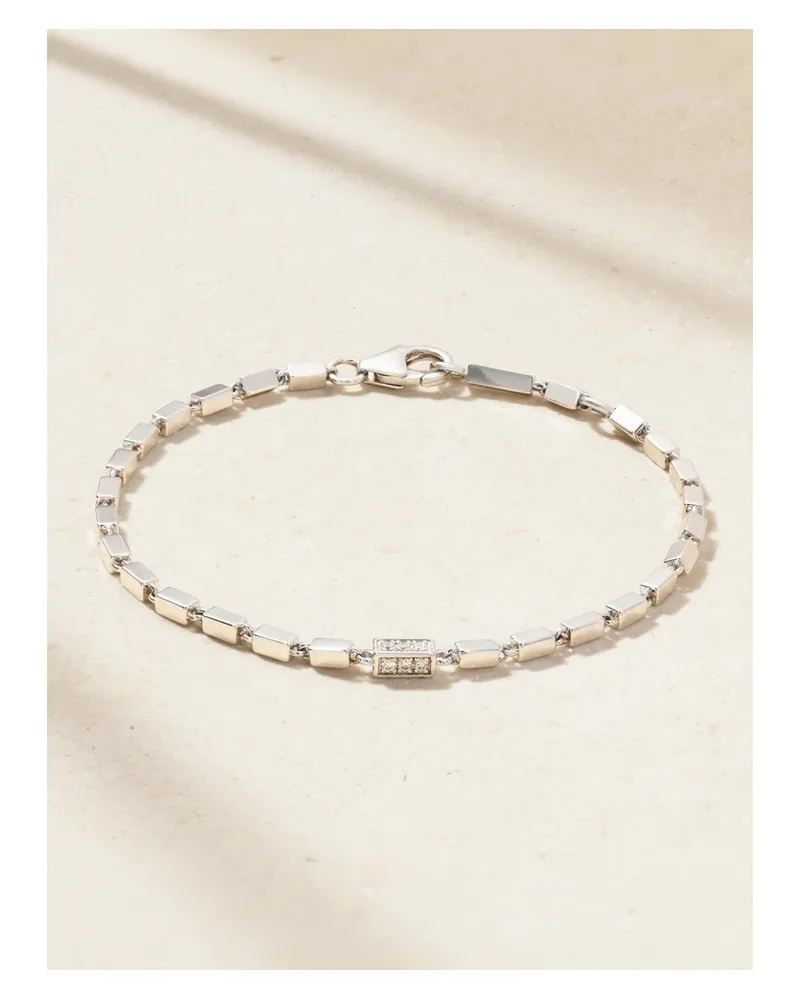 Suzanne Kalan Block Chain Armband aus 18 Karat Weißgold Silber