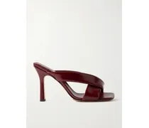 Riva Padded Leather Mules - Burgundy