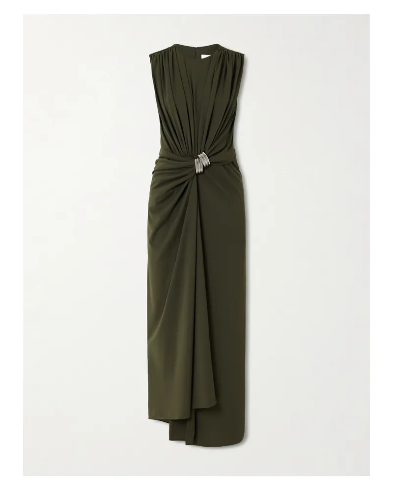Brandon Maxwell The Serena Draped Embellished Jersey Gown - Green Green