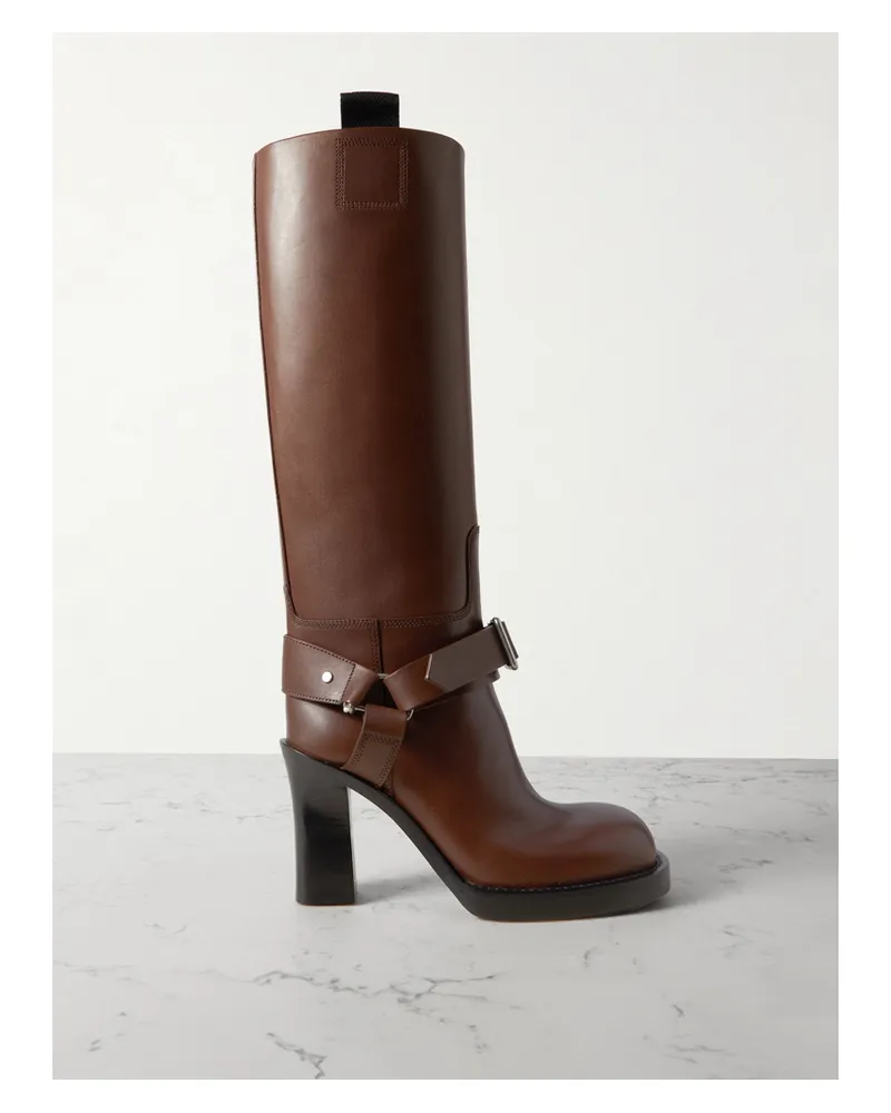 Burberry Kniehohe Stiefel Aus Leder - Braun Braun