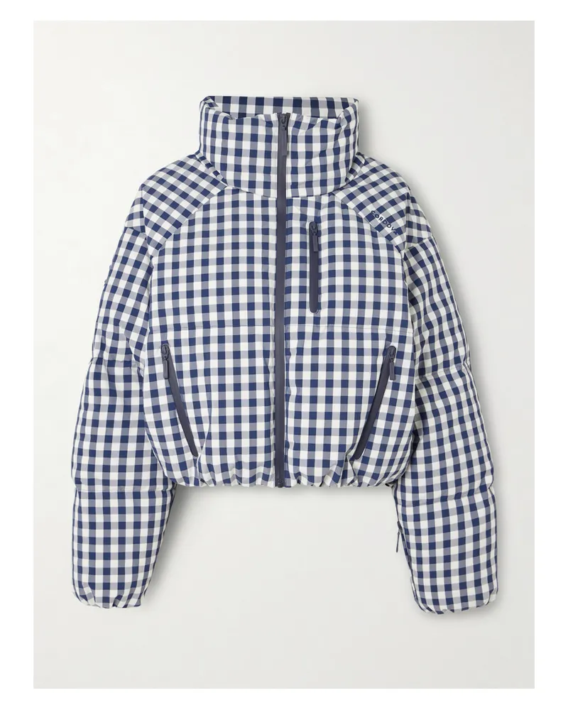 CORDOVA Cortina Verkürzte Gesteppte Skijacke Mit Daunenfüllung, Gingham-karo Und Kapuze - Blau Blau