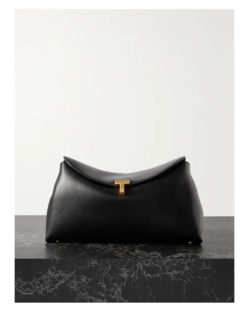 Totême T-lock Leather Clutch - Black Black