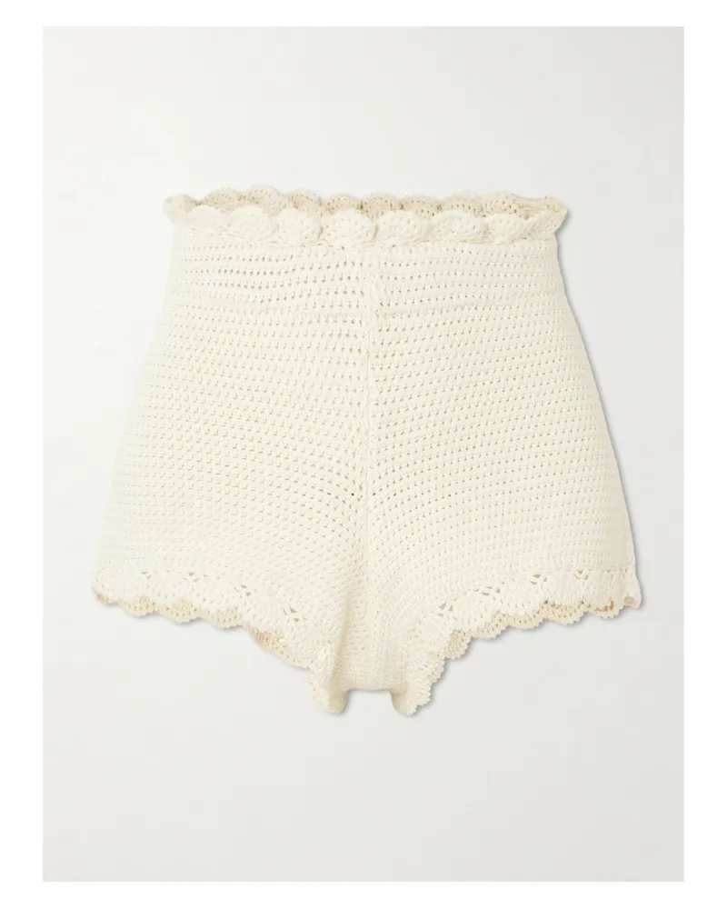 Posse Dylan Crocheted Shorts - Cream Cream
