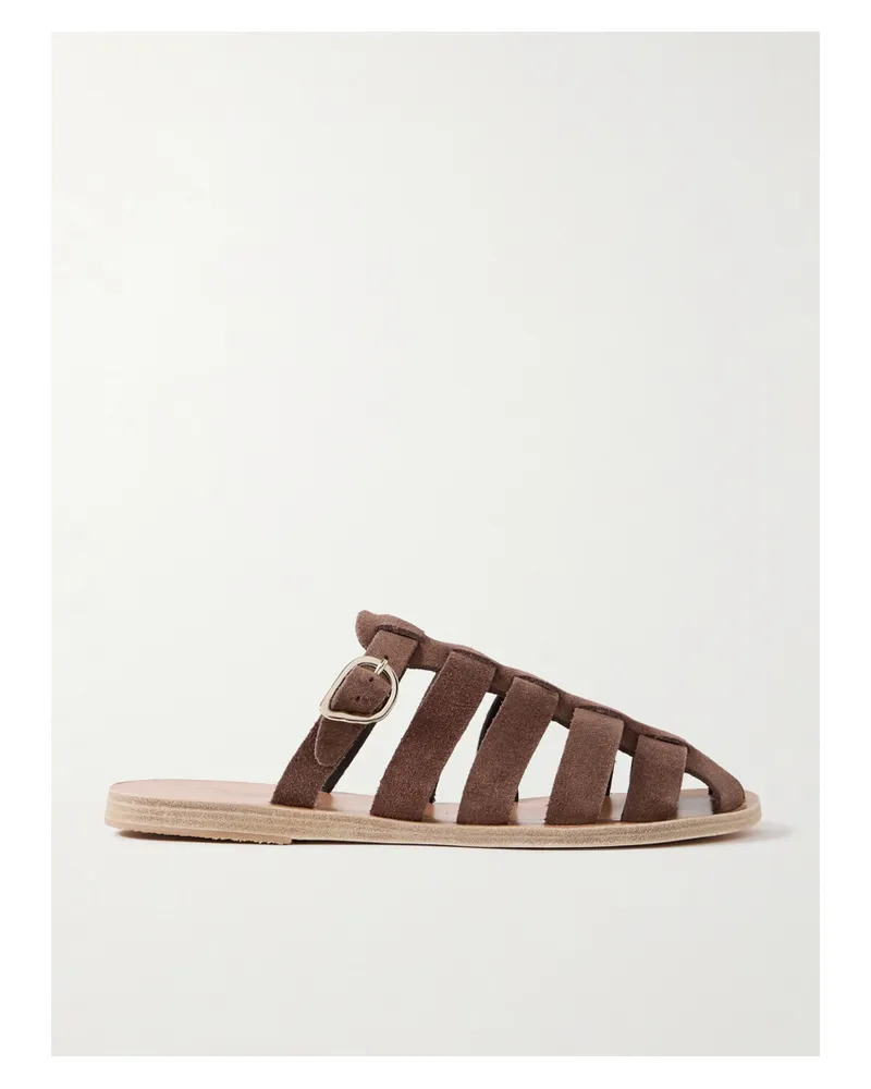 Ancient Greek Sandals Cosima Slippers Aus Veloursleder - Braun Braun