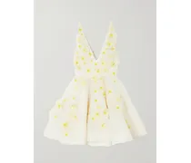 Daisy Minikleid Aus Einer Leinen-seidenmischung Mit Verzierungen - Elfenbein