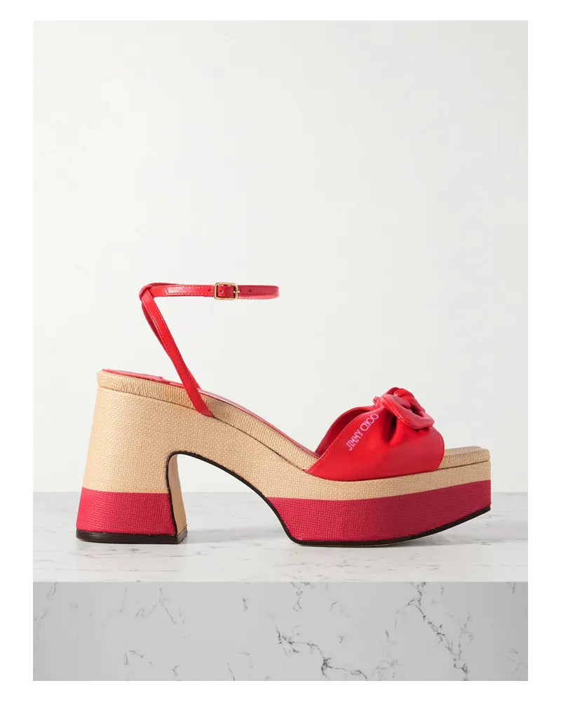 Jimmy Choo Ricia Plateausandalen aus Leder Rot