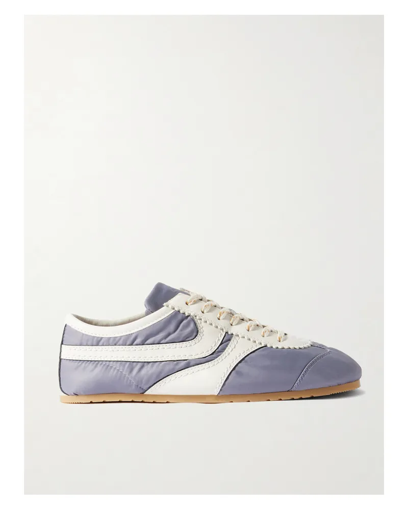 Dries van Noten Leather-trimmed Shell Sneakers - Blue Blue