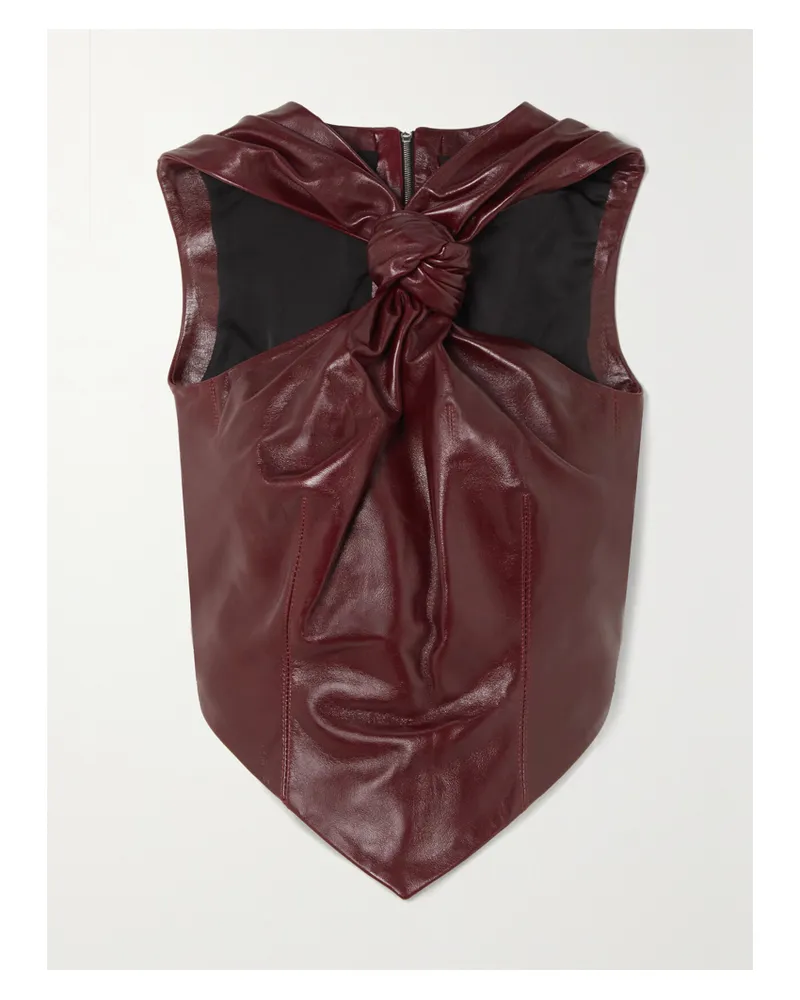 16ARLINGTON Danau Oberteil Aus Leder Mit Knoten - Burgunder Burgunder