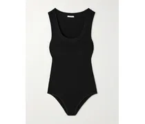 Ribbed-knit Bodysuit - Black