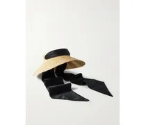 Arabella Strohhut Mit Satinbesatz Und Cut-out - Neutral
