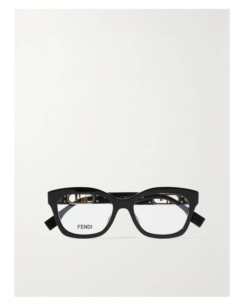 Fendi O'lock Brille Mit D-rahmen Aus Azetat - Schwarz Schwarz