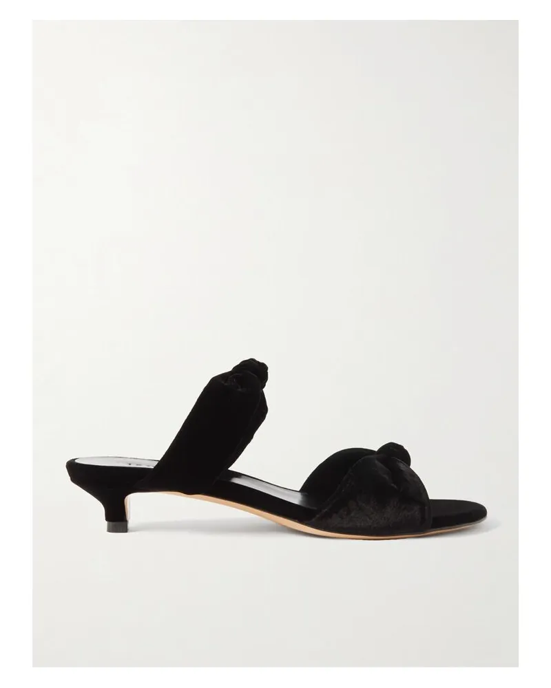 Le Monde Béryl Knot Mules Aus Samt - Schwarz Schwarz