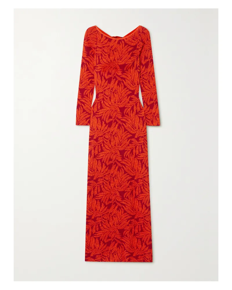 Johanna Ortiz Net Sustain Manhattan Solstice Maxikleid Aus Bedruckter Pima-baumwolle - Rot Rot