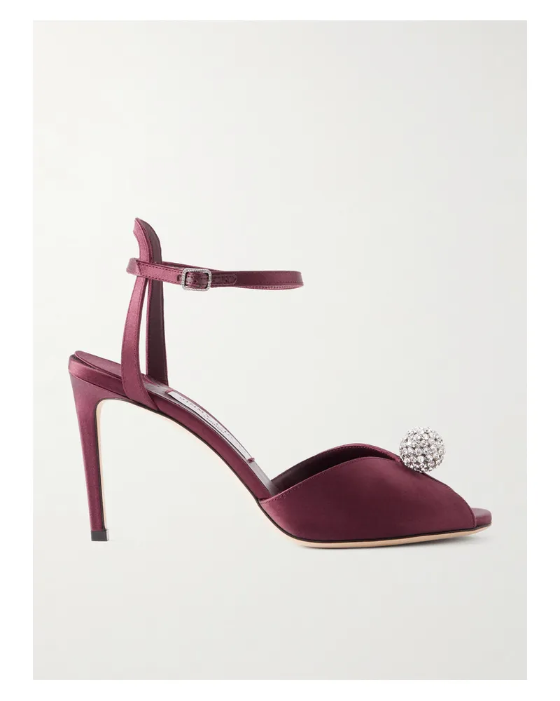 Jimmy Choo Sacora 85 Sandalen Aus Satin Mit Kristallen - Lila Lila