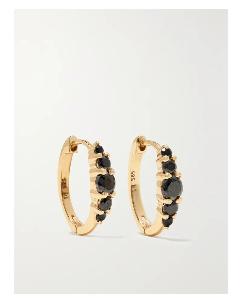 Ileana Makri Rivulet Medium Creolen Aus 18 Karat Gold Mit Diamanten - Schwarz Schwarz