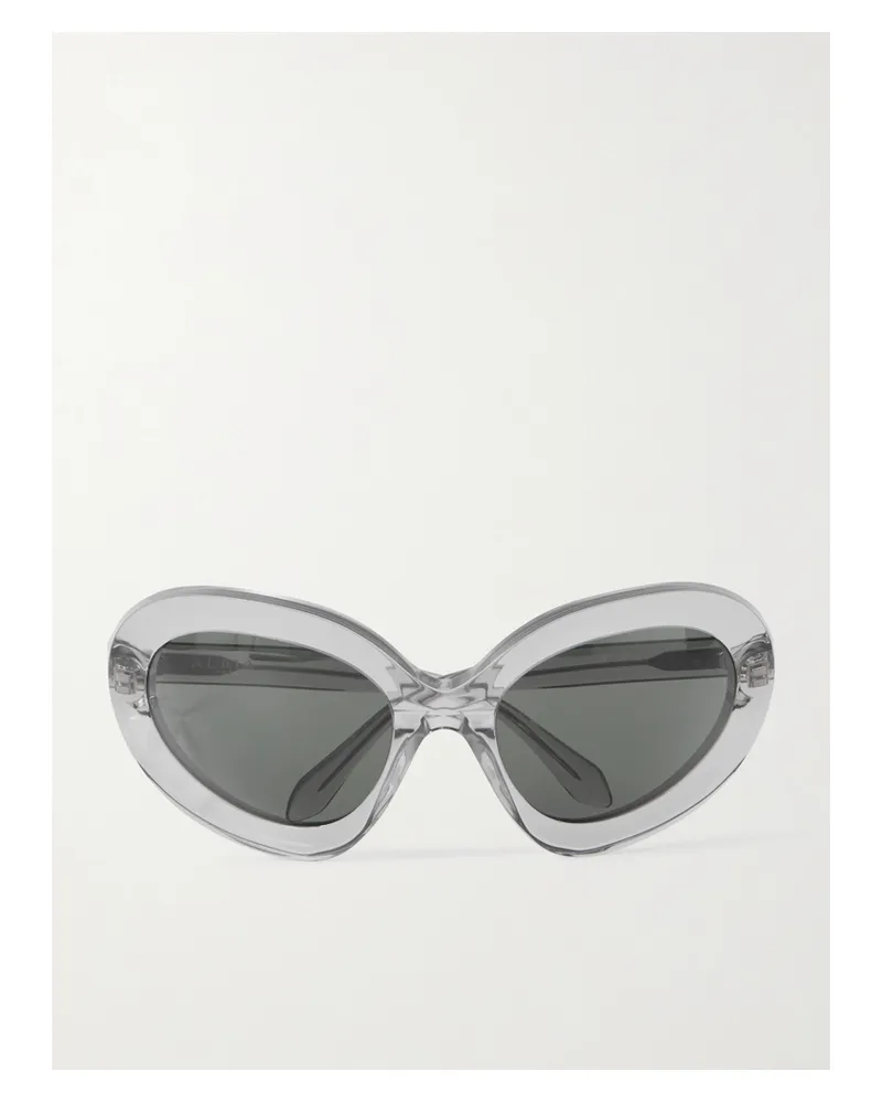 Alaïa Round-frame Acetate Sunglasses - Gray Gray