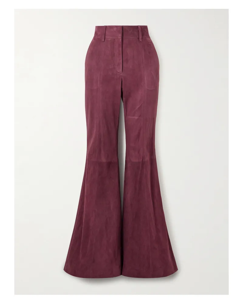 Gabriela Hearst Rhein Schlaghose Aus Veloursleder - Rot Rot