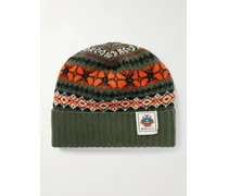 Fair Isle Wool Beanie - Green
